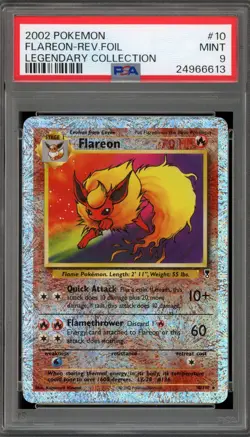 Pokemon Flareon Legendary Coll. Reverse Holo Rare #10 PSA 9 Mint - Image 1