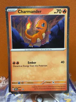Charmander 047 Holo Pokemon 151 Scarlet & Violet Black Star Promo NM 2126 - Image 1