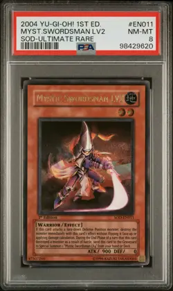 2004 YU-GI-OH! SOD-SOUL OF THE DUELIST #EN011 MYSTIC SWORDSMAN LV2 PSA 8 - Image 1