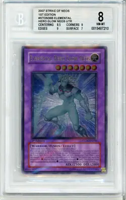 Elemental Hero Glow Neos STON-EN036 Ultimate Rare 1st Edition Yugioh Bgs 8 - Image 1