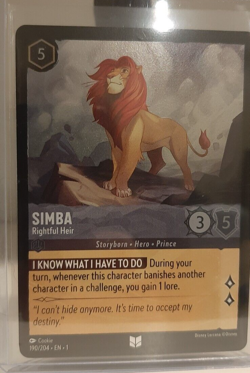 2023 Disney Lorcana Simba Rightful Heir 190/204 Uncommon FOIL/HOLO - Image 1