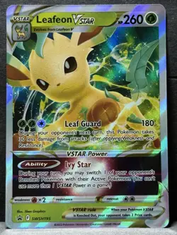 Pokemon TCG Leafeon VSTAR SWSH195 Black Star Promo Card NM Condition - Image 1