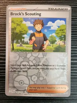 Pokemon TCG- Brock's Scouting 146/159- Journey Together- Reverse Holo Card - Image 1