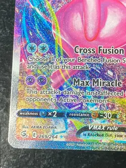 Mew VMAX Alternate Art Secret Rare 269/264 SWSH08 Fusion Strike Holo Card ✨🎴 - Image 3