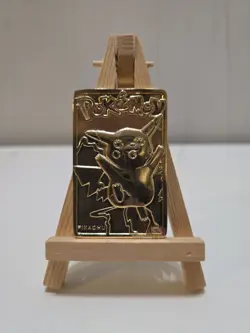 1999 Burger King Pokemon Pikachu Trading Card Gold Plated 23K Nintendo Rare - Image 1