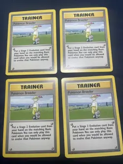 Pokemon TCG Trainer Pokemon Breeder Lot (4 Cards) Base Set 76/102 (NM-LP) - Image 1