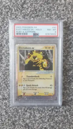 POKEMON CARD 2003 EX ELECTABUZZ HOLO RUBY & SAPPHIRE #97 GRADED PSA 8 - Image 1