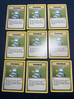 Pokemon Base Set 1999 TCG Computer Search 71/102 Unlimited 9 Card Lot (NM-LP) - Image 1