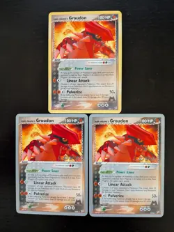 Team Magma's Groudon Lot of 3 Non-holo Cards 9/95 + 2004 World Championship NM - Image 1