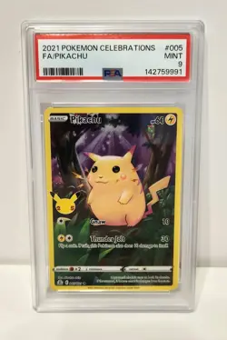 2021 Pokemon Celebrations Lot of 2 PSA 9 MINT Cards: Pikachu Full Art and Lugia - Image 2