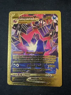 Eternatus Vmax Gold Foil Fan Art Textured Collector Pokemon Card TG22/TG30 HP340 - Image 1