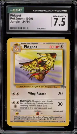 Pokemon Pidgeot Jungle Unlimited Rare #24 CGC 7.5 - Image 1