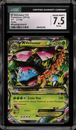 Pokemon M Venusaur EX XY Evolutions Holo Rare #2 Misalignment Error CGC 7.5 - Image 1