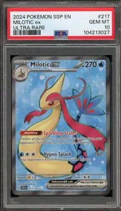 Pokemon Milotic ex Surging Sparks Ultra Rare #217 PSA 10 Gem Mint - Image 1
