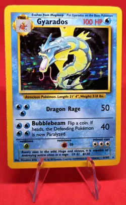 1999 Pokemon TCG - Gyarados 6/102 Base Set Holo - VINTAGE - NM/EXCELLENT - Image 4