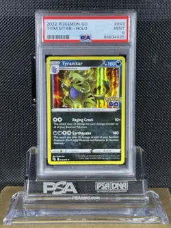 2022 POKEMON GO #043 TYRANITAR-HOLO PSA 9 MINT - Image 1