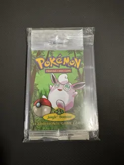 1999 Factory Sealed Pokemon Jungle Booster Pack - Wigglytuff Art - Long Crimp 742818061384 - Image 3