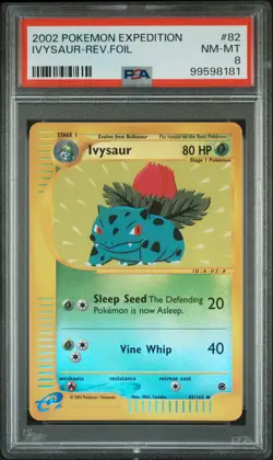 Ivysaur Reverse Holo 82/165 Expedition Pokemon PSA 8 *181 - Image 1