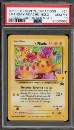 Pokemon Birthday Pikachu Celebrations Classic Coll. #24 PSA 10 Gem Mint - Image 1