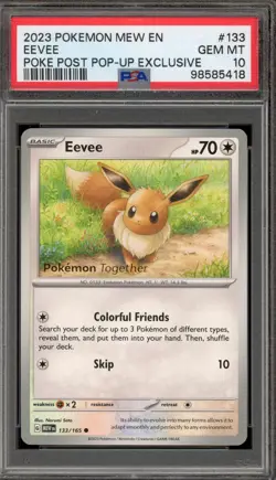Pokemon Eevee Poke Post Pop-Up Exclusive Pokemon Together #133 PSA 10 Gem Mint - Image 1