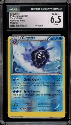 Pokemon Cloyster XY Reverse Holo Rare #32 Miscut Error CGC 6.5 - Image 1