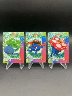 Oddish Gloom Vileplume Cracked Ice Holo Pokemon 2024 Database Attacks Peru - Image 1