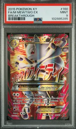 PSA 9 M Mewtwo EX (160 Full Art) 160/162 Breakthrough Holo Pokemon - Image 1
