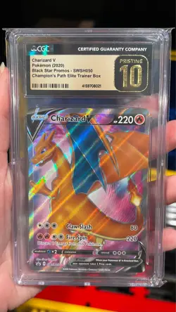 CGC 10 Pristine - Charizard V SWSH050 ETB Promo - Champions Path Pokemon TCG - Image 1