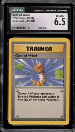 Pokemon Gust of Wind Base Set Unlimited #93 CGC 6.5 - Image 1