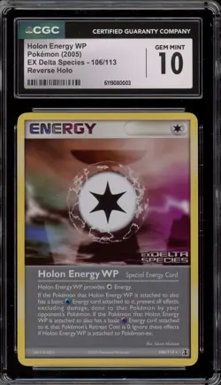 Pokemon Holon Energy WP EX Delta Species Reverse Holo Rare #106 CGC 10 - Image 1