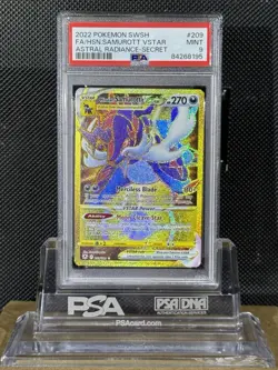 2022 POKEMON SWSW ASTRAL RADIANCE 209 FULL ART/HISUIAN SAMUROTT VSTAR PSA 9 - Image 1