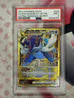2022 POKEMON SWSW ASTRAL RADIANCE 209 FULL ART/HISUIAN SAMUROTT VSTAR PSA 9 - Image 3