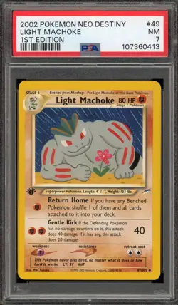 Pokemon Light Machoke Neo Destiny 1st Edition #49 PSA 7 - Image 1