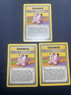Lot (3) Clefairy Doll - Base Set - 70/102 - Rare - Trainer - Pokemon - (NM-LP) - Image 1