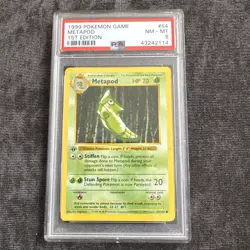 Pokemon PSA 8 Metapod 1st Edition Shadowless Base Set 54/102 WOTC 1999 - Image 1