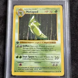 Pokemon PSA 8 Metapod 1st Edition Shadowless Base Set 54/102 WOTC 1999 - Image 2