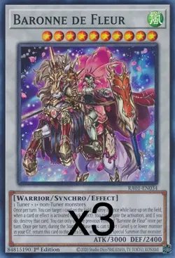 3X Yugioh Baronne de Fleur RA01-EN034 Ultra Rare 1st Edition NM - Image 1