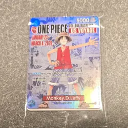 One Piece Monkey D. Luffy US Voyage College Basketball Promo Card (Sealed) - Image 1