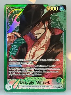One Piece Dracule Mihawk - OP14-020 Alternate Art The Azure Sea's Seven Foil TCG - Image 1