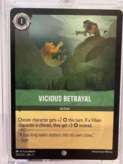 2023 Disney Lorcana The First Chapter Vicious Betrayal #100/204 Cold Foil Scar - Image 1
