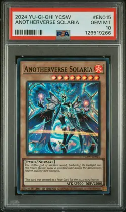 Anotherverse Solaria YCSW-EN015 Super Rare Prize Card Yugioh PSA 10 *266 - Image 1