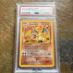 Pokemon TCG Charizard Holo Rare Card Base Set, PSA 7 - Image 1