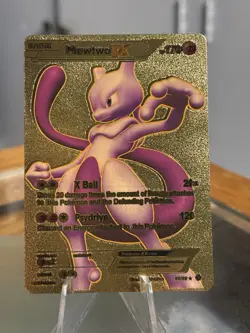 Mewtwo GX Gold Foil Mint Rare Pokemon TCG Collector Fan Art Card - Image 1