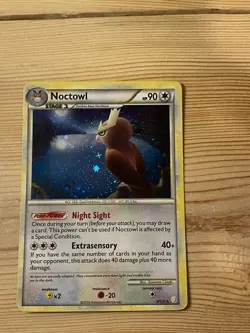 Pokemon Noctowl 8/123 Heartgold & Soulsilver Holo Rare Stage 1 90 HP Card - Image 1