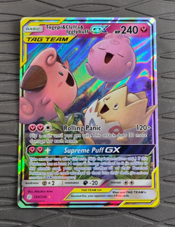 Togepi & Cleffa & Igglybuff GX 143/236 TAG TEAM Cosmic Eclipse Pokemon Card NM - Image 1