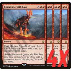 MTG Commune with Lava (Dragons of Tarkir) 131/264 RARE (NEAR MINT) (4X) - Image 1