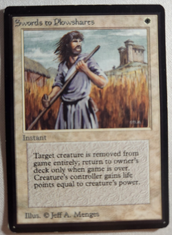 MTG - 1993 - Beta / Limited - Swords to Plowshares - Light to moderate play - Image 1