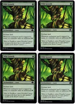 MTG Dominaria Remastered Wild Growth x 4 (Common) - Image 1