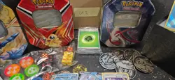 pokemon lot 1000+ cards including sealed packs, hits, dice, binder, etb holos - Image 4