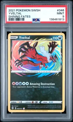 PSA 9 Yveltal Amazing Rare 046/072 Pokemon Shining Fates - Image 1